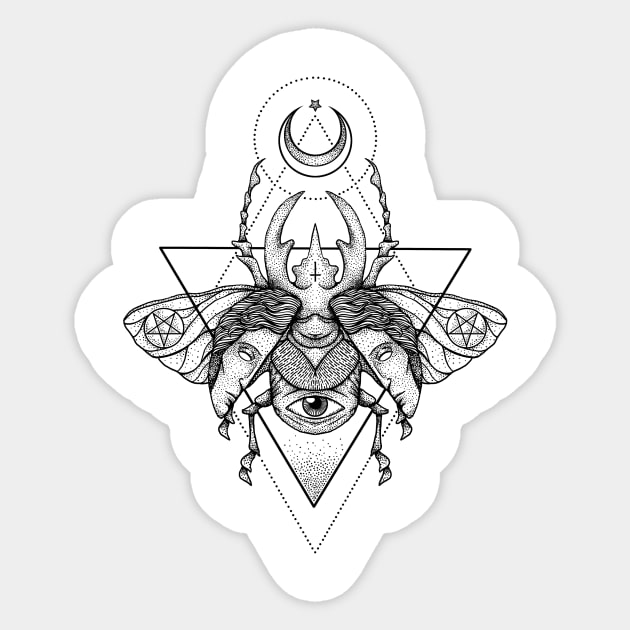 Occult Beetle II Sticker by Deniart